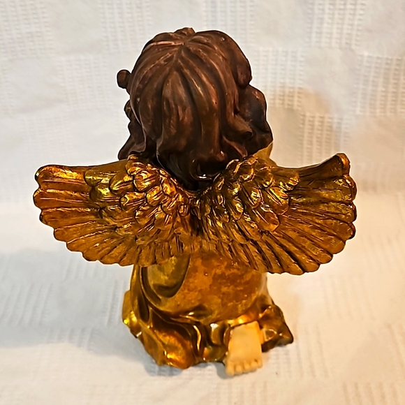 Vintage Ceramic Gold Angel  Singing Figurine Statue by MANN - Picture 6 of 8